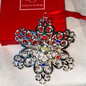 New Lenox Sterling Silver-Plated Snowflake Ornament